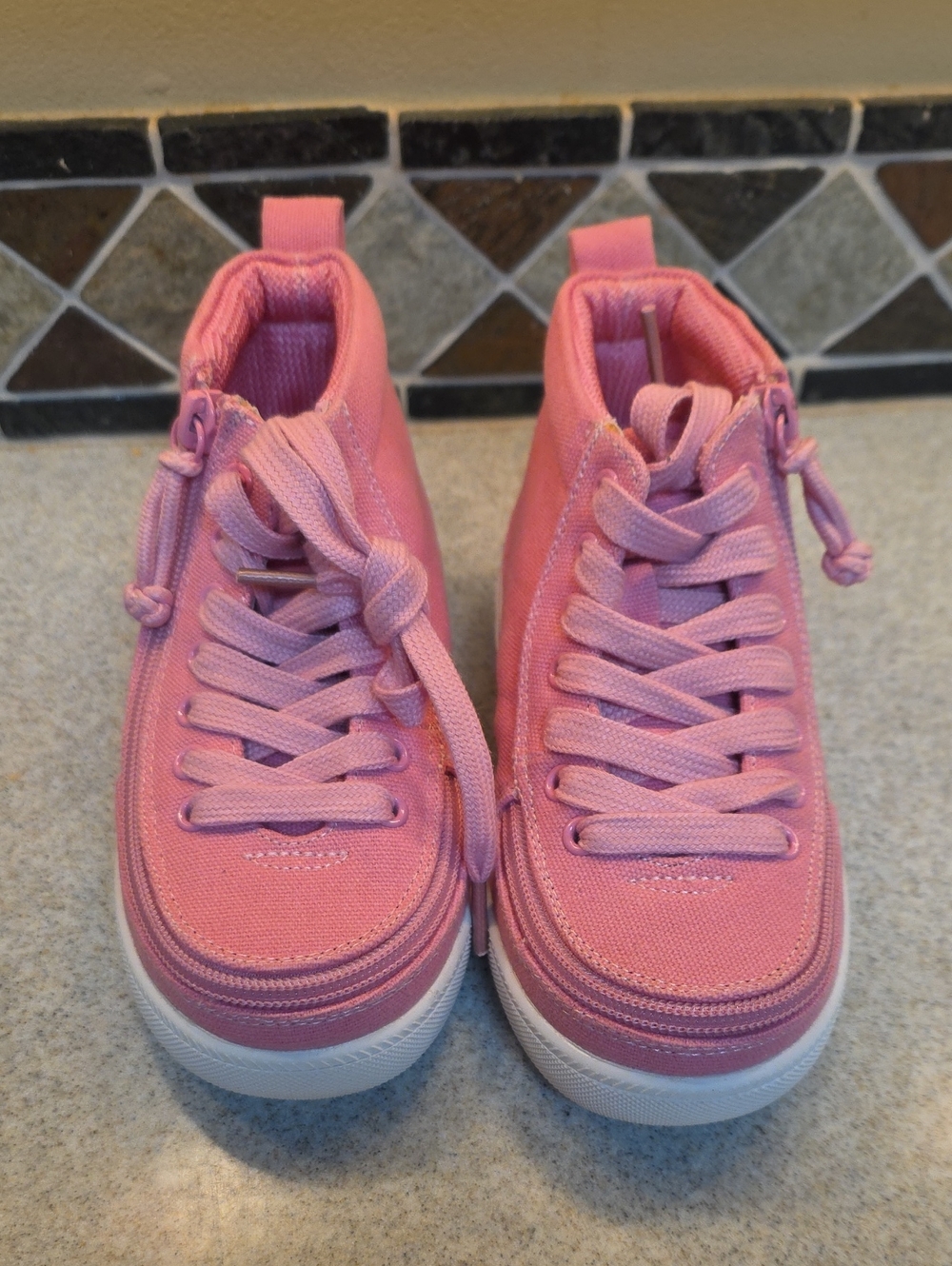 Kids Pink High-Top Canvas Sneakers